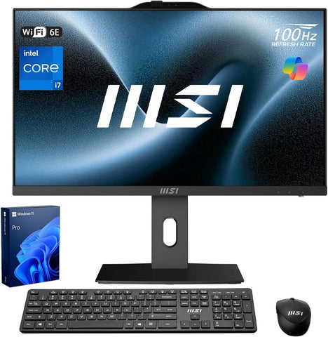 MSI PRO AP272P 27" All-in-One Intel Core i7 16GB RAM Intel UHD Graphics 1TB SSD Storage Windows 11 Home 100Hz - Black
