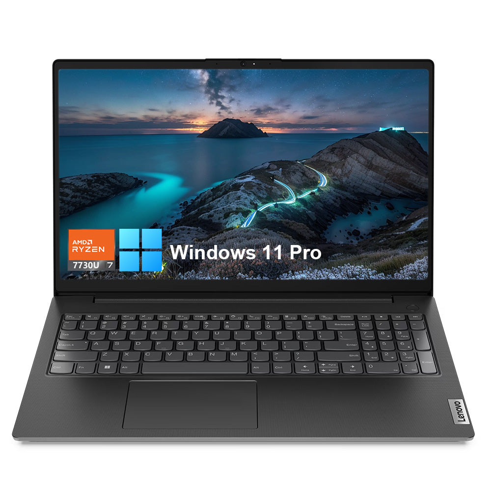 LENOVO V-Series V15 15.6 inches Traditional Laptop AMD Ryzen 7 16GB RAM AMD Radeon Graphics 1TB SSD Storage Windows 11 Pro 60Hz - Black