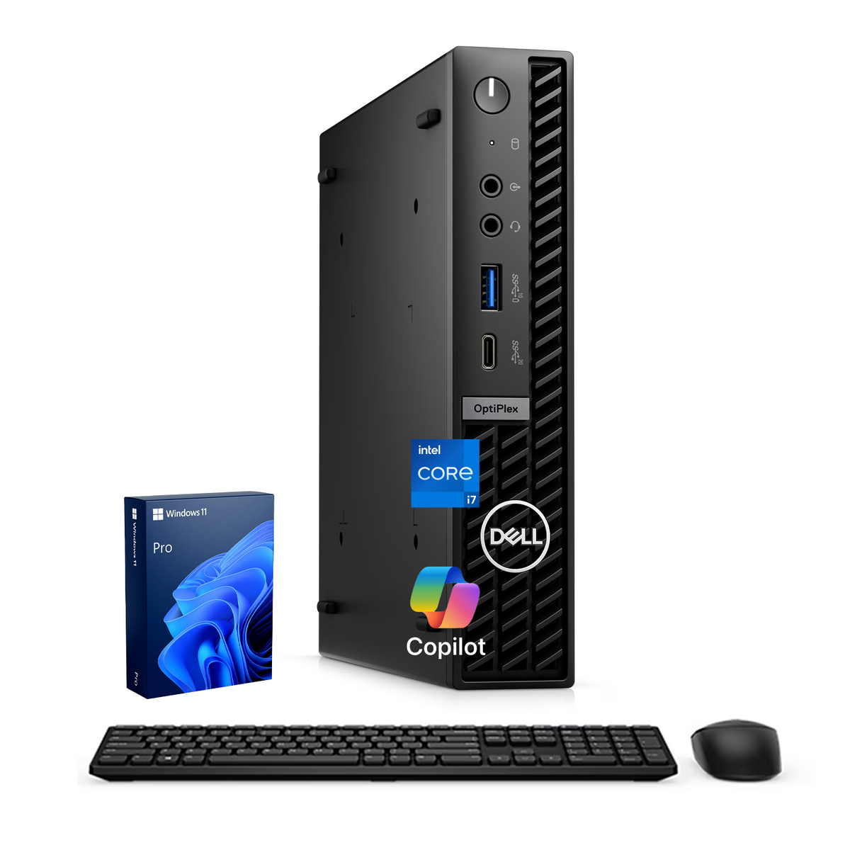 DELL OptiPlex 7000 Series MFF Desktop Intel Core i7 16GB RAM Intel UHD Graphics 512GB SSD Storage Windows 11 Pro - Black