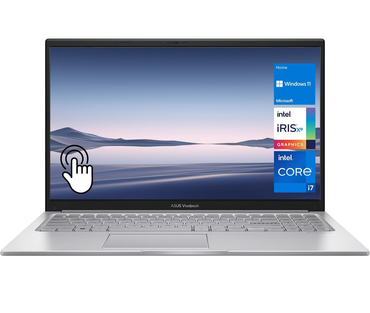 ASUS Vivobook 15 15.6" Traditional Laptop Intel Core i7 16GB RAM Intel Iris Xe Graphics 512GB SSD Storage Windows 11 Home 60Hz - Silver