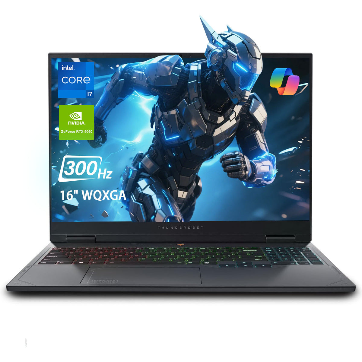 THUNDEROBOT Radiant 16 Gaming Laptop 16" QHD+ 2.5K 300Hz Display Intel i7-14650HX NVIDIA RTX 5060 32GB DDR5 1TB SSD Windows 11 Home RGB Keyboard - Black