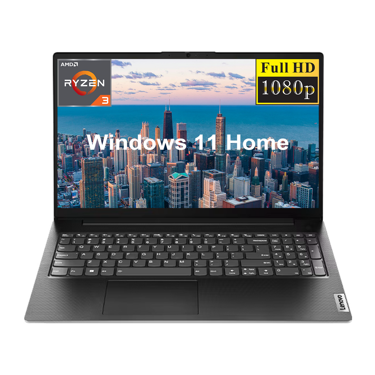 Lenovo V-Series V15 Gen 4 Business Laptop, 15.6" FHD Non-touch 60Hz, AMD Ryzen 3 7320U, AMD Radeon Graphics, 16GB Onboard RAM, 256GB PCIe M.2 SSD, Wi-Fi 5, No OS, Black