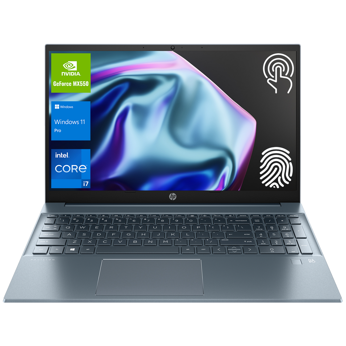 HP Pavilion 15t-eg300 Laptop, 15.6" FHD 1920 * 1080 Touchscreen 60Hz, Intel Core i7-1355U, NVIDIA GeForce MX550, 16GB DDR4 SODIMM RAM, 1TB PCIe M.2 SSD, Wi-Fi 6, Windows 11 Home, Blue
