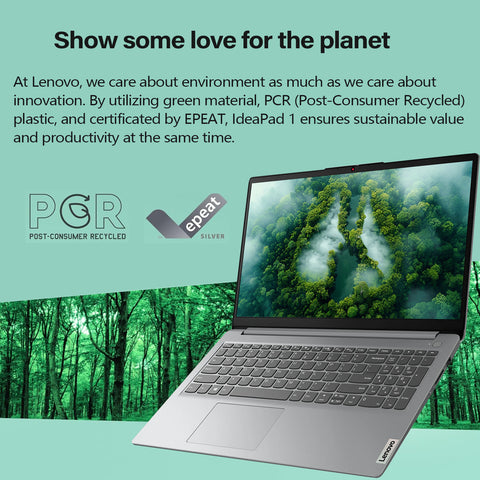 LENOVO IdeaPad 1 15.6 inches Entry Traditional Laptop Intel Core i5-1335U 16GB RAM Intel Iris Xe Graphics 512GB SSD Storage Windows 11 Home 60Hz - Grey
