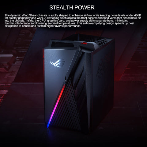 ASUS ROG Tower Desktop Intel Core i7 32GB RAM NVIDIA GeForce RTX 4070 1TB SSDSSD Storage Windows 11 Pro - Black