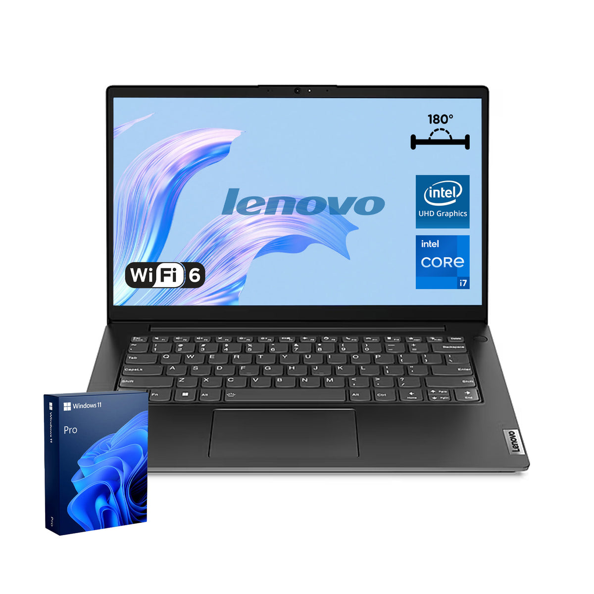 LENOVO V-Series V15 15.6 inches Traditional Laptop AMD Ryzen 7 40GB RAM AMD Radeon Graphics 2TB SSD Storage Windows 11 Pro 60Hz - Black