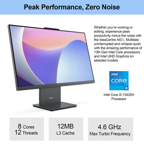 LENOVO IdeaCentre I 27 inches All-in-One Intel Core i5 16GB RAM Intel UHD Graphics 2TB SSD Storage Windows 11 Home 100Hz - Grey