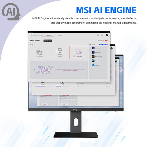 MSI PRO AP242P 23.8 in All-in-One Intel Core i5 16GB RAM Intel UHD Graphics 1TB SSD Storage Windows 11 Pro 100Hz - Black