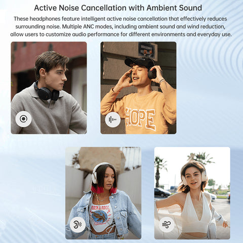 Edifier Wireless ANC Headphones, Bluetooth 5.3, LDAC Hi-Res Audio, 55H Playtime, Fast Pair, Dual Device, App Control, Black