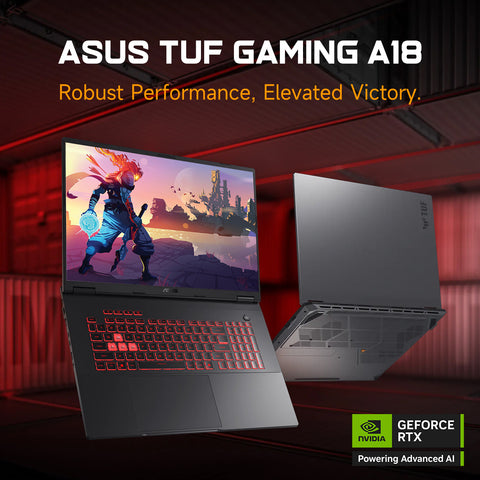 ASUS TUF A18 18 inches Traditional Laptop AMD Ryzen 7 64GB RAM NVIDIA GeForce RTX 5070 2TB SSD Storage Windows 11 Pro 240Hz - Grey
