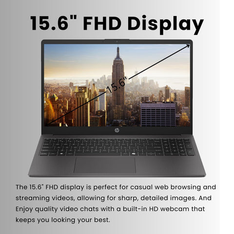 HP Essential 255R 15.6 inches Traditional Laptop AMD Ryzen 7 16GB RAM AMD Radeon Graphics 2TB SSD Storage Windows 11 Pro 60Hz - Silver