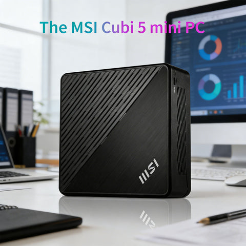 MSI Cubi 5 Mini Desktop Intel Core i5 32GB RAM Intel UHD Graphics 1TB SSD Storage Windows 11 Pro - Black