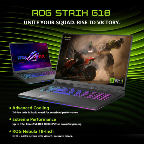 ASUS ROG Strix 18" Gaming Laptop, Ryzen 9 8940HX, 16GB RAM, RTX 5070, 1TB SSD, 240Hz WQXGA Display, Windows 11 Home, Black