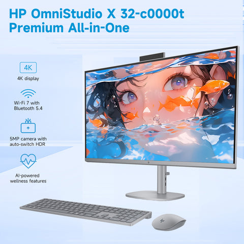 HP OmniStudio X 31.5" All-in-One Intel Core Ultra 7 16GB RAM NVIDIA GeForce RTX 4050 512GB SSD Storage Windows 11 Home 60Hz - Silver
