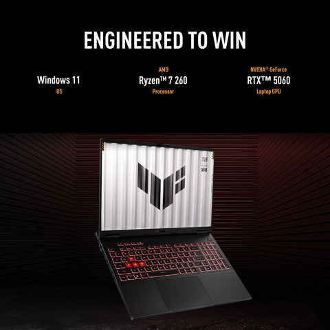 ASUS TUF A16 16 inches Traditional Laptop AMD Ryzen 7 64GB RAM NVIDIA GeForce RTX 5060 1TB SSD Storage Windows 11 Pro 165Hz - Grey