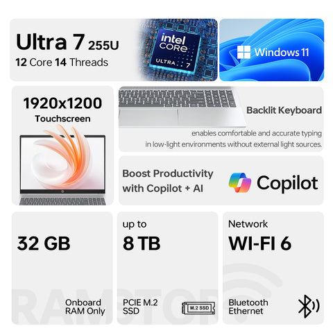 HP OmniBook 16" Traditional Laptop Intel Core Ultra 7 32GB RAM Intel Graphics 1TB SSD Storage Windows 11 Home 60Hz - Silver