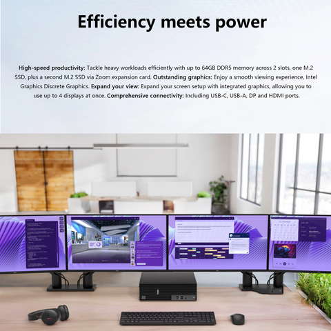 DELL Pro Slim MFF Desktop Intel Core Ultra 5 8GB RAM Intel Graphics 512GB SSD Storage Windows 11 Pro - Black