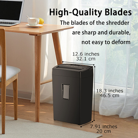 Bonsaii 12-Sheet Cross Cut Paper Shredder, 5.5 Gal Home Office Heavy Duty Shredder for Paper, Credit Card, Mail, Staples, with Transparent Window, High Security Level P-4 (C275-A)