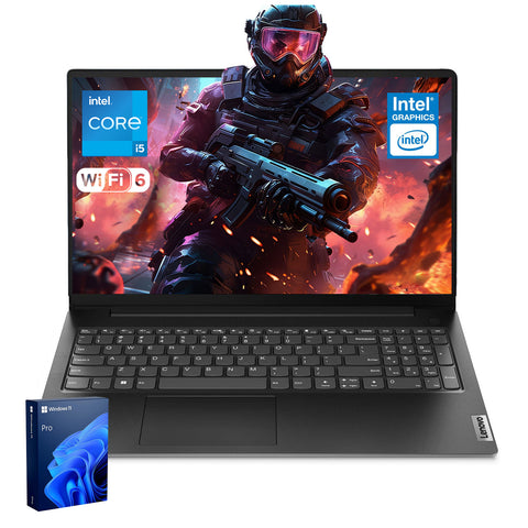 LENOVO V-Series V15 15.6 inches FHD Traditional Laptop Intel Core i5 32GB RAM Intel UHD Graphics 1TB SSD Storage Windows 11 Pro 60Hz - Black