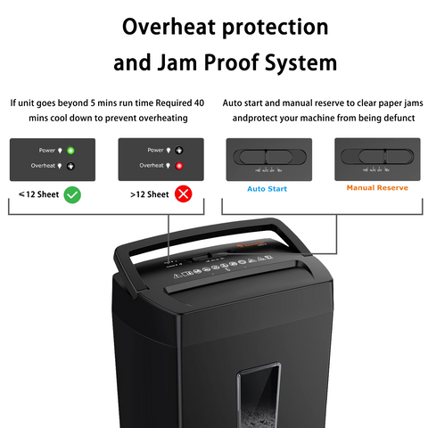 Bonsaii 12-Sheet Cross Cut Paper Shredder, 5.5 Gal Home Office Heavy Duty Shredder for Paper, Credit Card, Mail, Staples, with Transparent Window, High Security Level P-4 (C275-A)