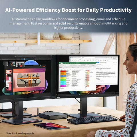 Lenovo ThinkCentre neo MFF Business Desktop, AMD Ryzen 5 220, 32GB DDR5, 1TB SSD, Windows 11 Pro