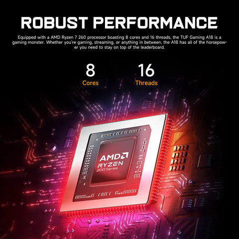 ASUS TUF A18 18" Traditional Laptop AMD Ryzen 7 16GB RAM NVIDIA GeForce RTX 5070 1TB SSD Storage Windows 11 Home 240Hz - Grey