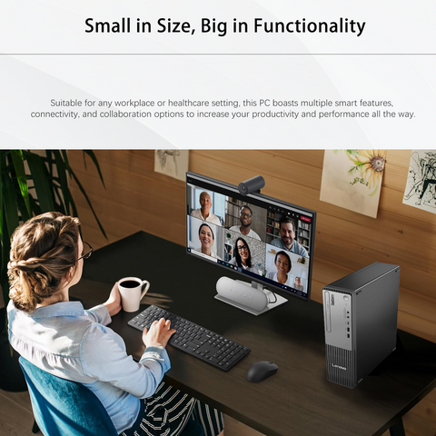 LENOVO ThinkCentre neo 50s SFF Desktop Intel Core i5 8GB RAM Intel UHD Graphics 256GB SSD Storage Windows 11 Pro - Black