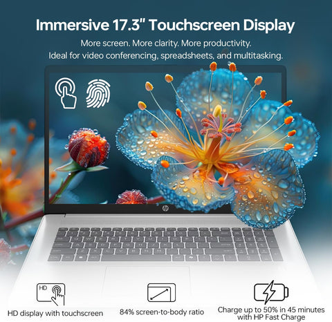 HP Essential 17.3" Traditional Laptop Intel Core Ultra 7 8GB RAM Intel Graphics 512GB SSD Storage Windows 11 Home 60Hz - Silver