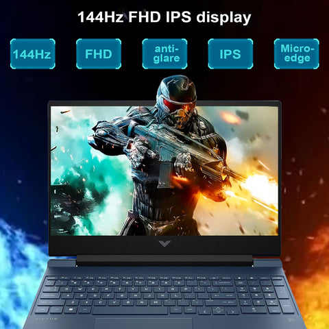 HP Victus 15.6" Traditional Laptop Intel Core i5 8GB RAM NVIDIA GeForce RTX 3050 512GB SSD Storage Windows 11 Home 144Hz - Blue