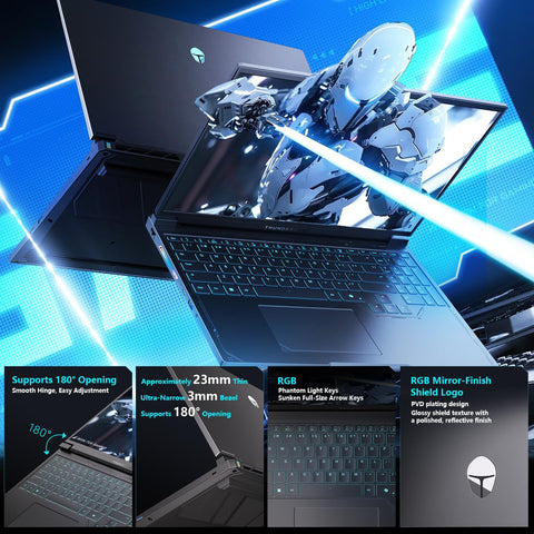 THUNDEROBOT Radiant S 16 Gaming Laptop 16" WQXGA Non-touch 300Hz AMD Ryzen 9 7945HX NVIDIA GeForce RTX 5060 64GB DDR5 4TB SSD Windows 11 Home, Black