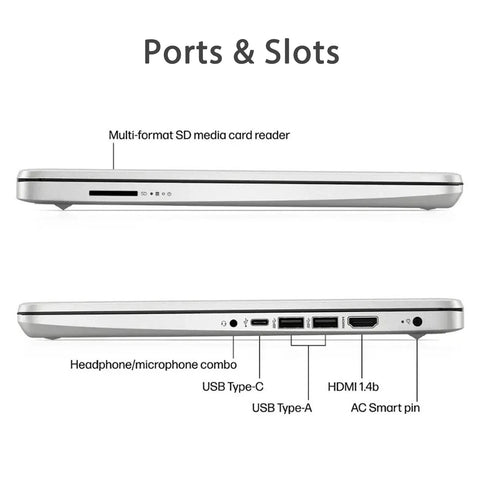 HP Essential 14" Traditional Laptop Intel N-Series 4GB RAM Intel Graphics 128GB eMMC Storage Windows 11 Home 60Hz - Silver