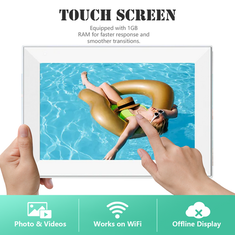Pexar by Lexar 10.1 inches WiFi Digital Photo Frame | HD Anti-Glare Touch Display | Share Photos/Videos via App | Perfect for Gifting