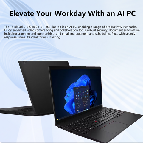 LENOVO ThinkPad L16 16 inches Traditional Laptop Intel Core Ultra 7 64GB RAM Intel Graphics 1TB SSD Storage Windows 11 Pro 60Hz - Black