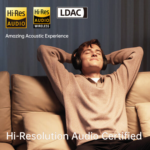 Edifier Wireless ANC Headphones, Bluetooth 5.3, LDAC Hi-Res Audio, 55H Playtime, Fast Pair, Dual Device, App Control, Black