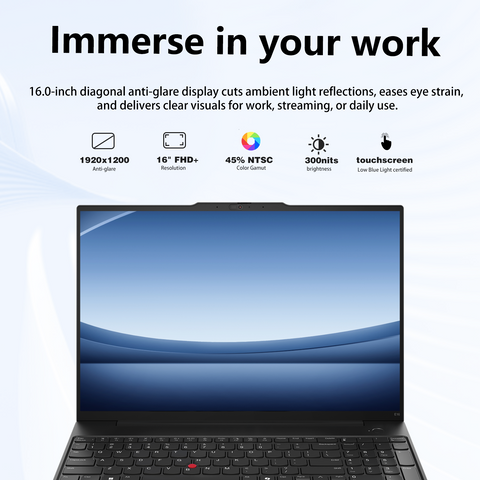 LENOVO ThinkPad E16 16 inches Traditional Laptop Intel Core Ultra 7 64GB RAM Intel Graphics 2TB SSD Storage Windows 11 Pro 60Hz - Black
