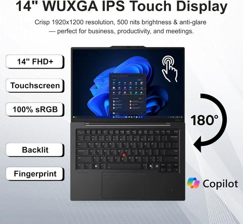 LENOVO ThinkPad X1 Carbon 14 inches Traditional Laptop Intel Core Ultra 7 32GB RAM Intel Graphics 2TB SSD Storage Windows 11 Pro 60Hz - Black