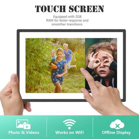 Pexar by Lexar 10.1 inches WiFi Digital Photo Frame | HD Anti-Glare Touch Display | 32GB Storage | Share Photos/Videos via App | Perfect for Gifting