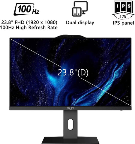 MSI PRO AP242P 23.8" All-in-One Intel Core i7 16GB RAM Intel UHD Graphics 1TB SSD Storage Windows 11 Home 100Hz - Black