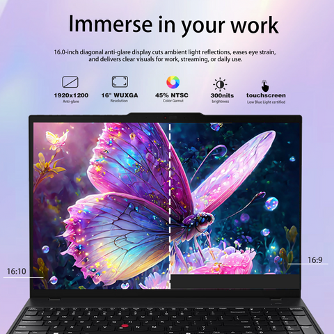 LENOVO ThinkPad E16 16 inches Traditional Laptop AMD Ryzen 5 16GB RAM AMD Radeon Graphics 512GB SSD Storage Windows 11 Pro 60Hz - Black