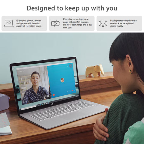 HP Essential 17.3 inches Traditional Laptop Intel Core i5 16GB RAM Intel UHD Graphics 2TB SSD Storage Windows 11 Pro 60Hz - Silver