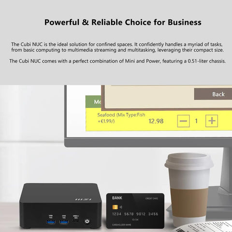 MSI Cubi NUC AI Mini Desktop Intel Core Ultra 5 16GB RAM Intel Graphics 1TB SSD Storage Windows 11 Pro - Black