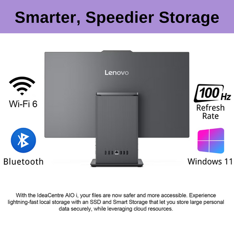 LENOVO IdeaCentre I Gen 9 Daily All-in-One, 23.8" FHD 1920*1080 Touchscreen 100Hz, Intel Core i5-13420H, Intel UHD Graphics, 8GB DDR5 SODIMM, 256GB PCIe M.2 SSD, Wi-Fi 6, Non-backlit Keyboard, Windows 11 Home, Grey