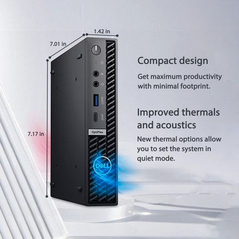 DELL OptiPlex 7000 Series MFF Desktop Intel Core i7 16GB RAM Intel UHD Graphics 512GB SSD Storage Windows 11 Pro - Black