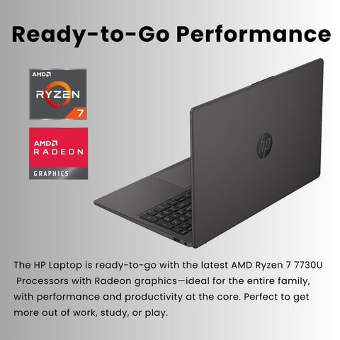 HP Essential 255R 15.6 inches Traditional Laptop AMD Ryzen 7 16GB RAM AMD Radeon Graphics 2TB SSD Storage Windows 11 Pro 60Hz - Silver