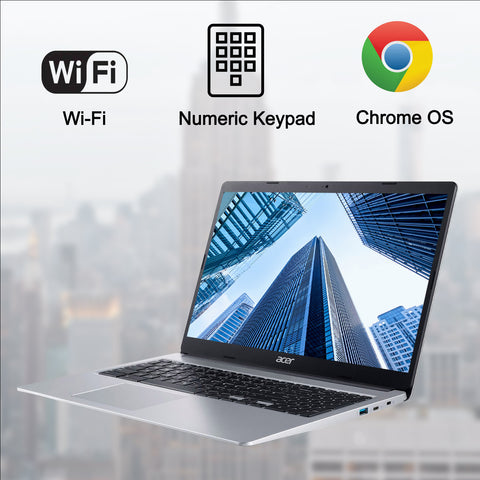 ACER 15.6" Traditional Chromebook Intel Celeron 4GB RAM Intel UHD Graphics 64GB eMMC Storage Chrome OS 60Hz - Silver