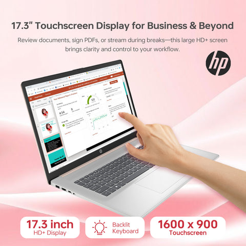 HP Essential 17.3 inches Traditional Laptop Intel Core i5 32GB RAM Intel Iris Xe Graphics 1TB SSD Storage Windows 11 Home 60Hz - Rose