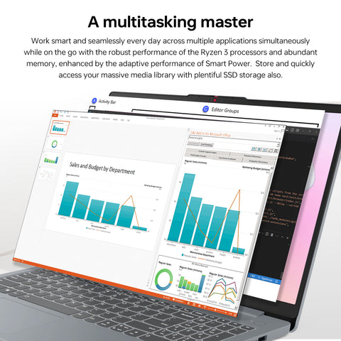 LENOVO IdeaPad Slim 3 15.6" Traditional Laptop AMD Ryzen 3 8GB RAM AMD Radeon Graphics 512GB SSD Storage Windows 11 Home 60Hz - Grey