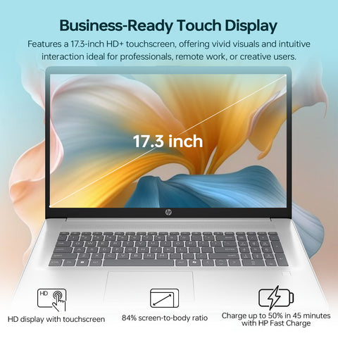 HP Essential 17.3 inches Traditional Laptop Intel Core Ultra 7 64GB RAM Intel Graphics 4TB SSD Storage Windows 11 Pro 60Hz - Silver