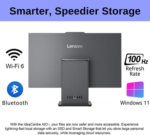 LENOVO IdeaCentre 27" All-in-One AMD Ryzen 5 16GB RAM AMD Radeon Graphics 1TB SSD Storage Windows 11 Home 100Hz - Black