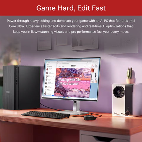 LENOVO IdeaCentre Tower Desktop Intel Core Ultra 7 16GB RAM Intel Graphics 1TB SSD Storage Windows 11 Home - Grey